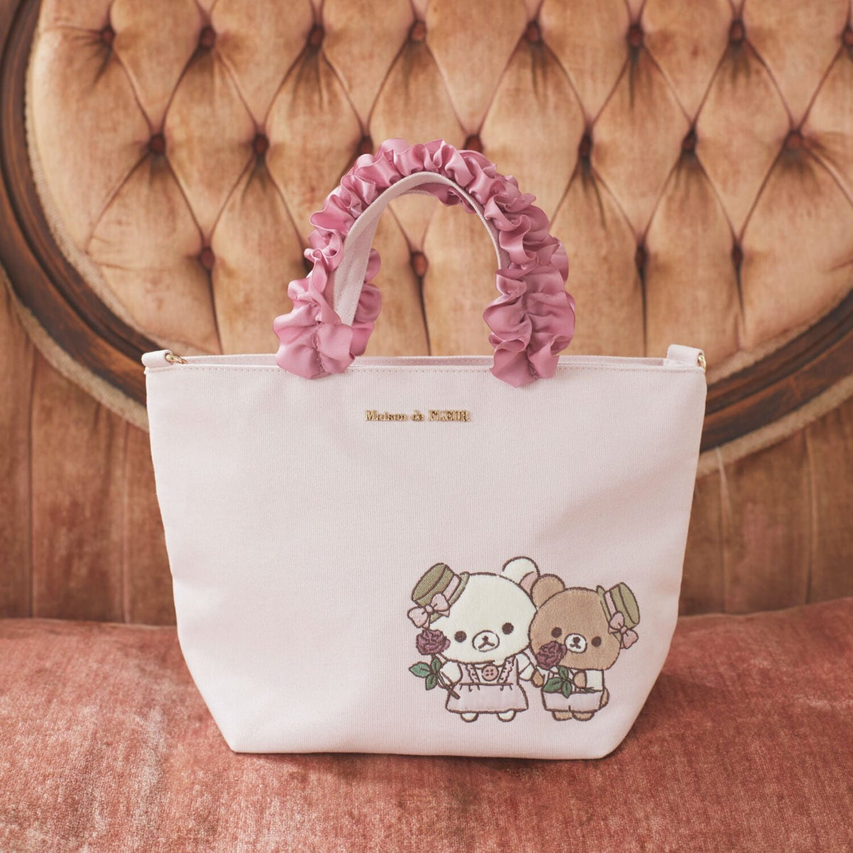 Korilakkuma Maison de FLEUR satin clutch purse 2024 premium Rilakkuma bag pouch new