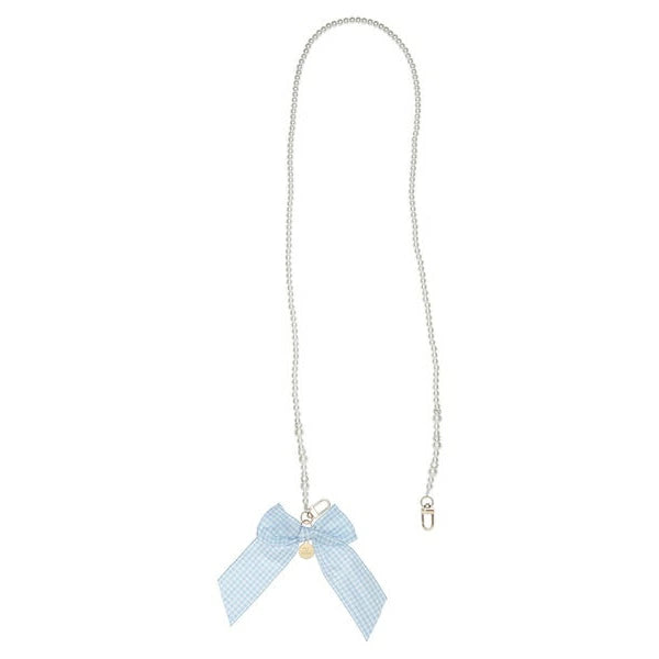 Maison de FLEUR Pearl Gingham Ribbon Phone Strap