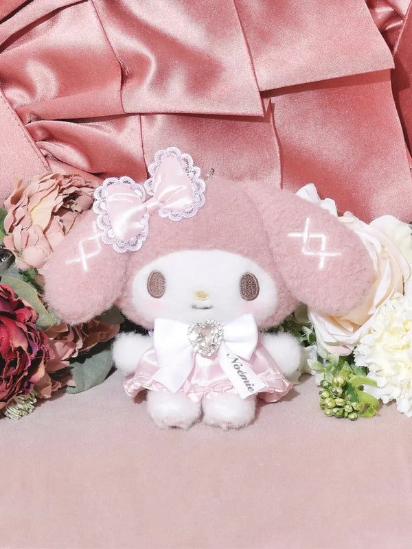 NOEMIE x Sanrio My Melody Rhinestone Ribbon Plush Keychain