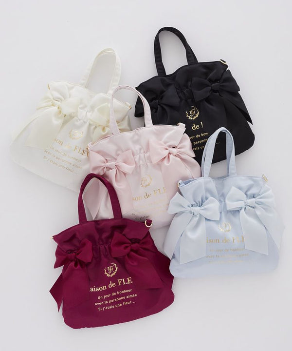 Maison de FLEUR Ribbon Drawstring 2-way Ita Bag