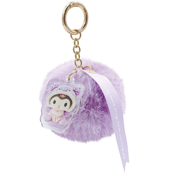 Kuromi Baby Teddy Pompom Keychain