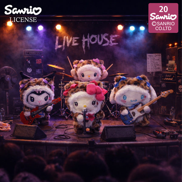 Sanrio Characters Leopard Print Plush Keychain Pouch