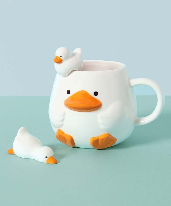 Adorable Animal Mug-Hugging Ceramic Spoons