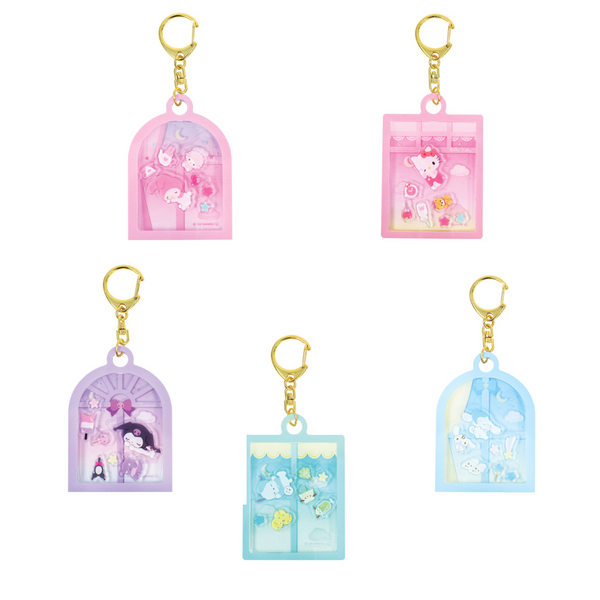 Sanrio Dreamy Window Shaker Keychain | Official Pastel Acrylic Charm