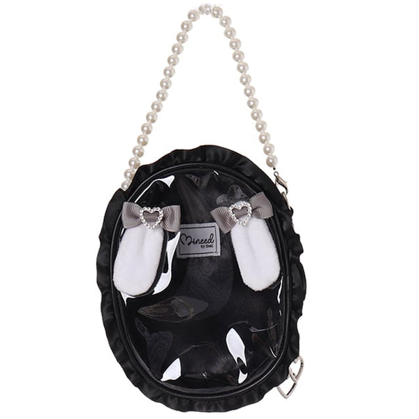 Mineed by Osel Bunny Ear Clear Plushie Ita Bag Pouch