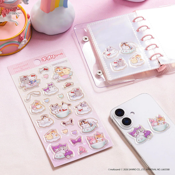Mofusand x Sanrio Characters Puffy Stickers