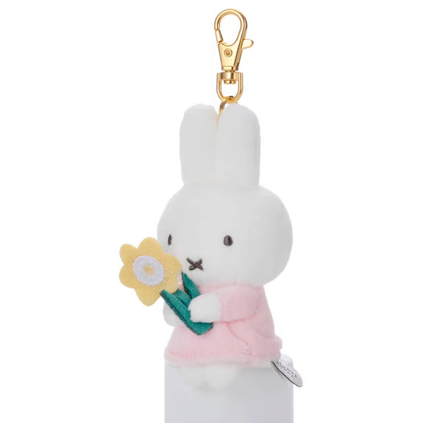 Miffy Bloom Chokkori Thank You Plush Keychain - Daffodil