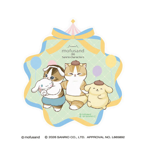 Mofusand x Sanrio Characters Travel Sticker (Going to the Amusement Park!)
