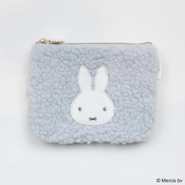 Miffy Fluffy Sherpa Pouch with Daisy Charm | Cosmetic & Coin Case
