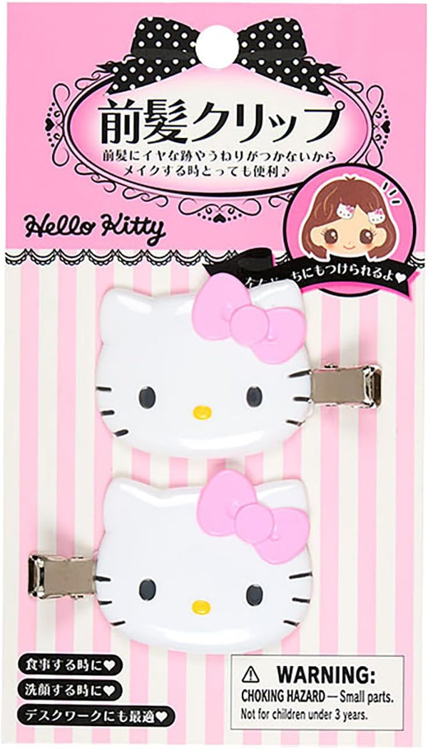 Sanrio Hello Kitty Pink Hair Clips No-Crease Bangs Clip Set (2-Piece)