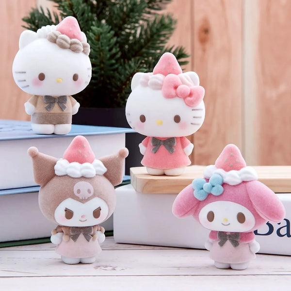 Sanrio Strawberry Series Flocked Figures by Bandai