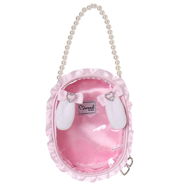 Mineed by Osel Bunny Ear Clear Plushie Ita Bag Pouch