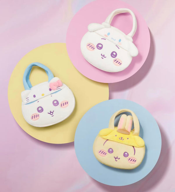 Chiikawa x Sanrio Plush Face Tote Bag