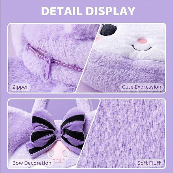 Kuromi Furry Plush Tote Bag