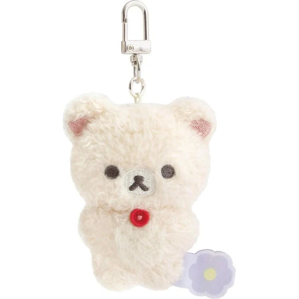 San-X Japan Rilakkuma Flower Fluffy Plush Keychain