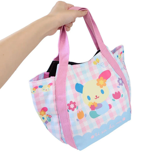 Usahana Gingham Blue Pink Balloon Mini Tote Bag