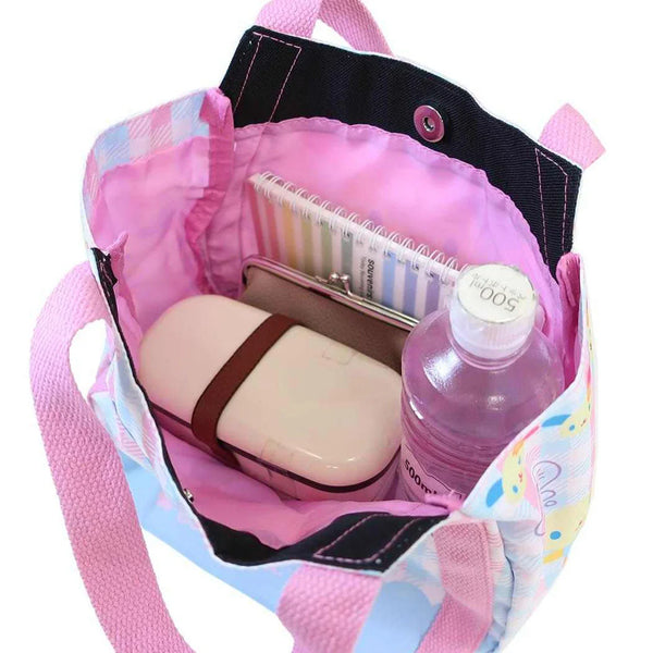 Usahana Gingham Blue Pink Balloon Mini Tote Bag