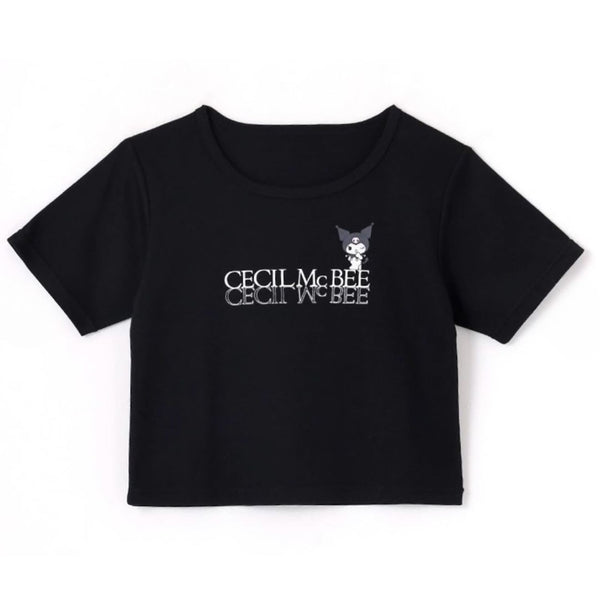 Cecil McBee x Kuromi Black Crop Top
