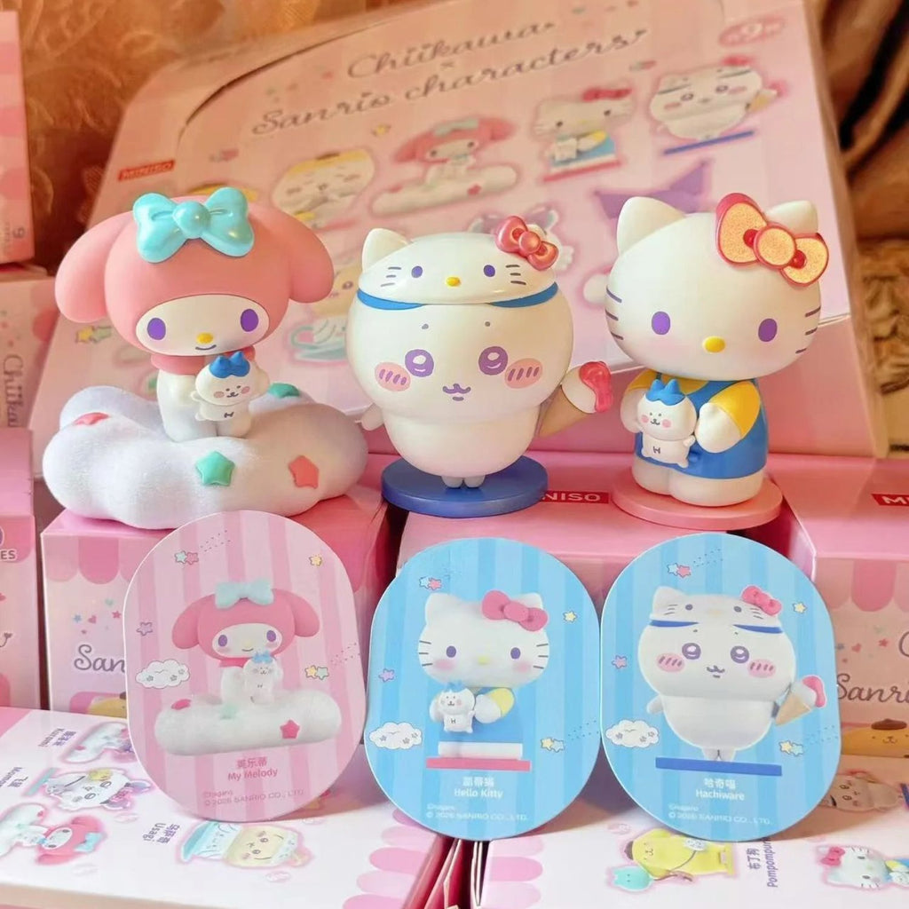 ちいかわ x Sanrio x Miniso ハチワレ3点セット　新品未開封 Chiikawa x Sanrio MINISO Blind Box Figure Set | Pre-Order – Suteki