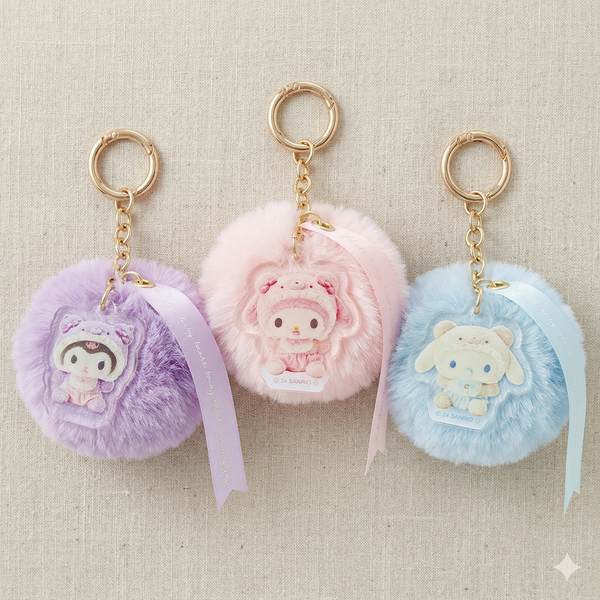 Sanrio Baby Fur Pompom Keychain Charm