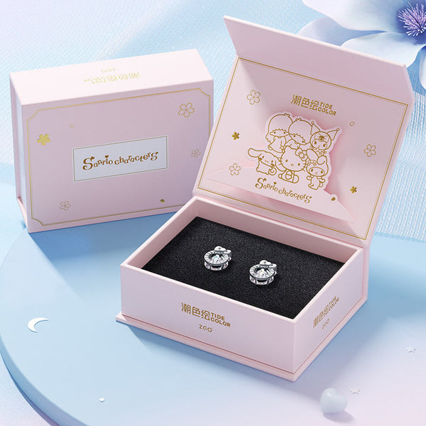 Hello Kitty "Dancing Stone" Sparkle Bow Stud Earrings | 925 Sterling Silver