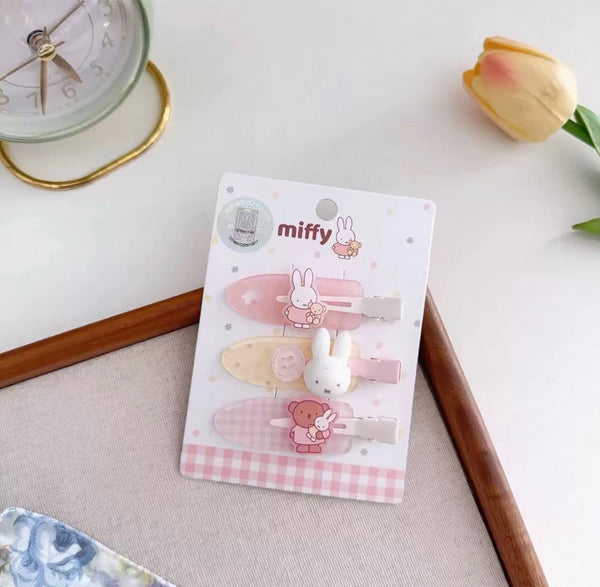 Miffy Hair Clip Set 3-Piece Pink Blossom Collection