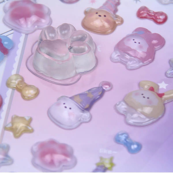Squishy Paw Print 3D Sticker Series