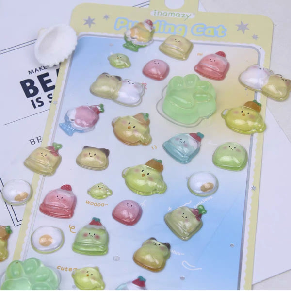 Squishy Paw Print 3D Sticker Series