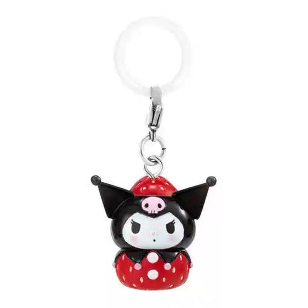 Sanrio Strawberry Outfit Keychain Gashapon