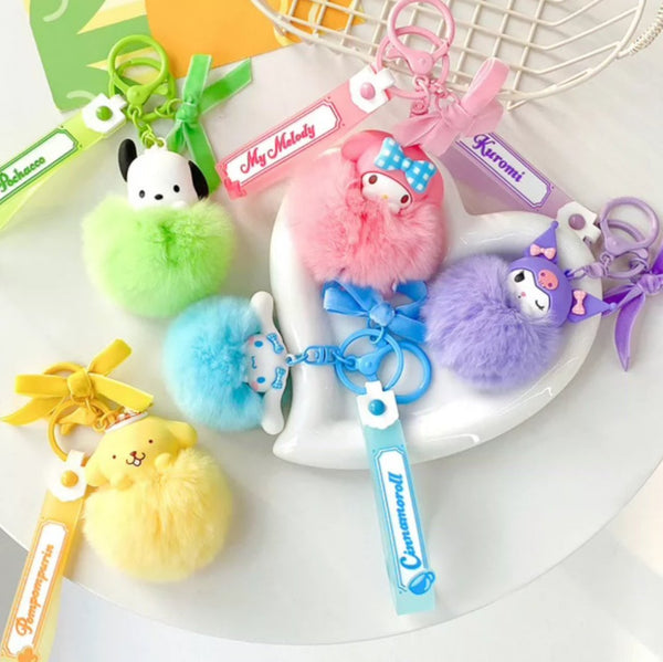 Sanrio Pompom Keychain Charm