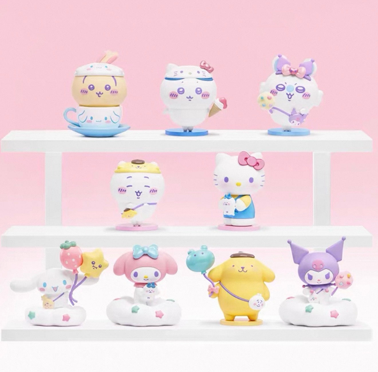 ちいかわ x Sanrio x Miniso ハチワレ3点セット　新品未開封 Chiikawa x Sanrio MINISO Blind Box Figure Set – Suteki Gifts