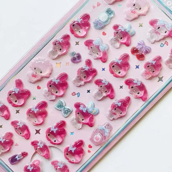 Sanrio Characters Bonbon Drop Seal 3D Sticker Sheets