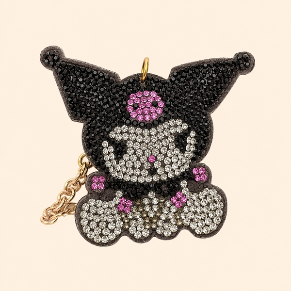 Sanrio Kuromi Rhinestone Crystal Keychain