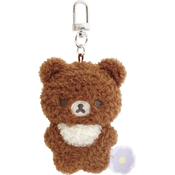 San-X Japan Rilakkuma Flower Fluffy Plush Keychain