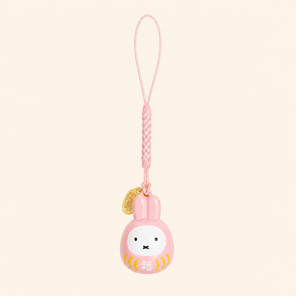 Miffy Lucky Pink Daruma Bell Phone Charm