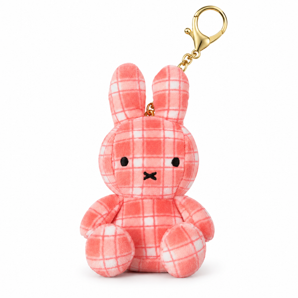 Miffy Red Plaid Plush Keychain