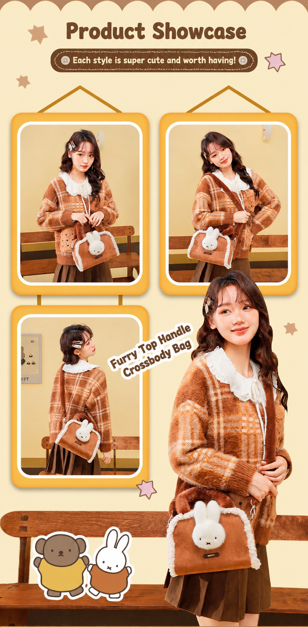 Miffy Furry Top Handle Crossbody Bag