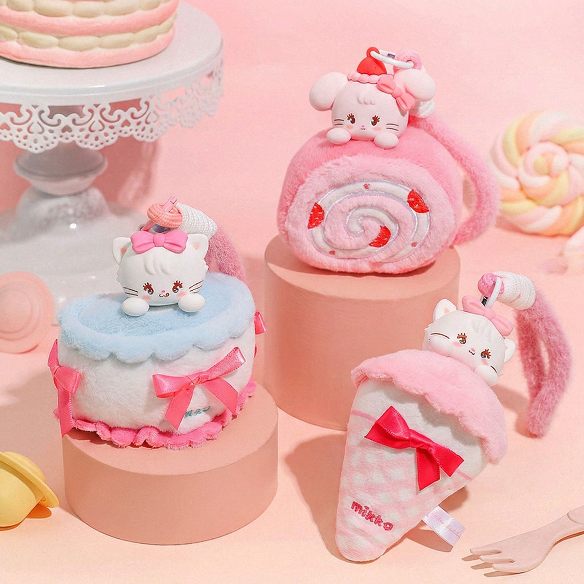 Mikko Illustrations Sweetheart Afternoon Tea Series Plush Keychain