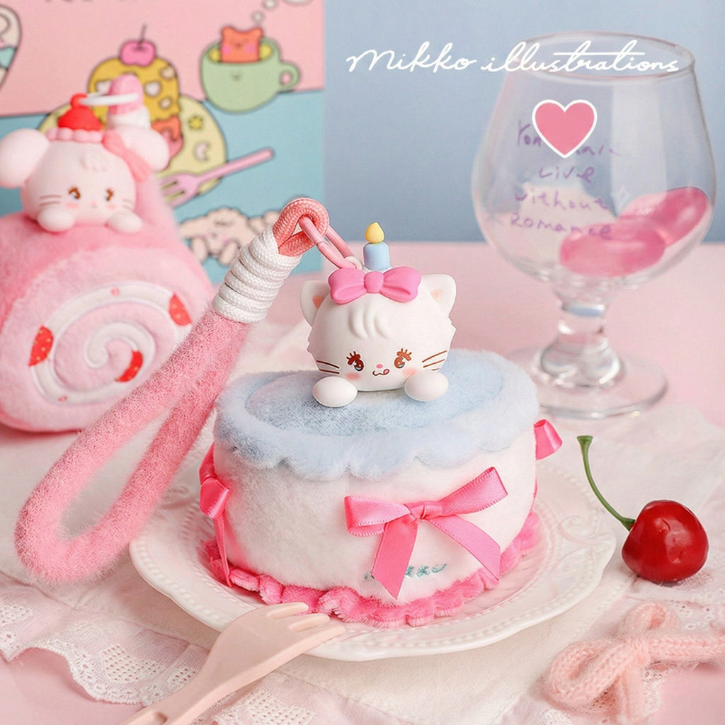 Mikko Illustrations Sweetheart Afternoon Tea Series Plush Keychain