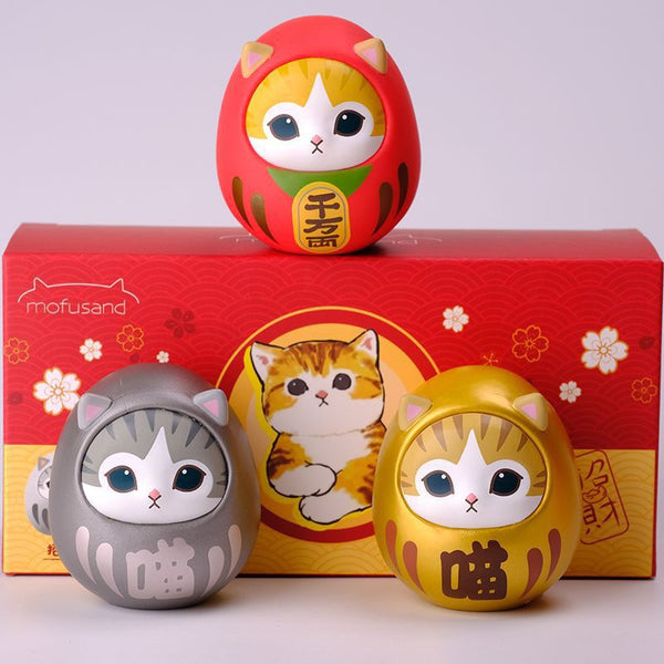 Mofusand Daruma Neko Cat New Year Hong Kong Limited Figurine Set
