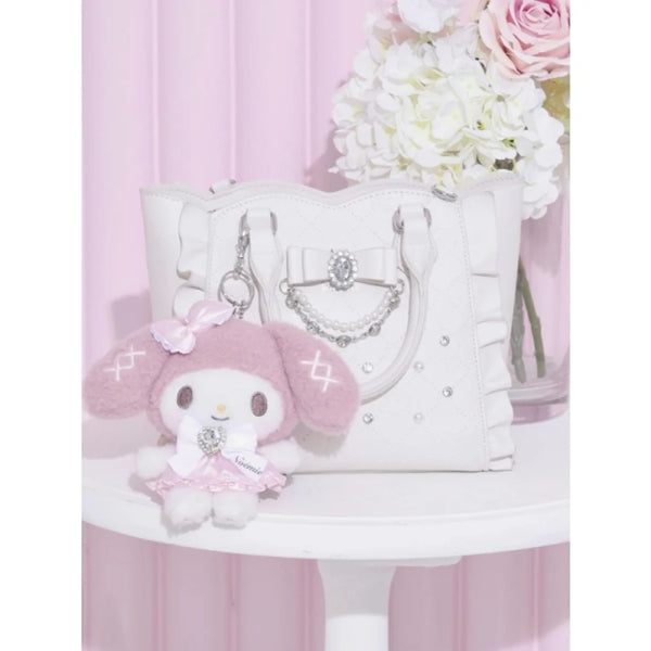 NOEMIE x Sanrio My Melody Rhinestone Ribbon Plush Keychain