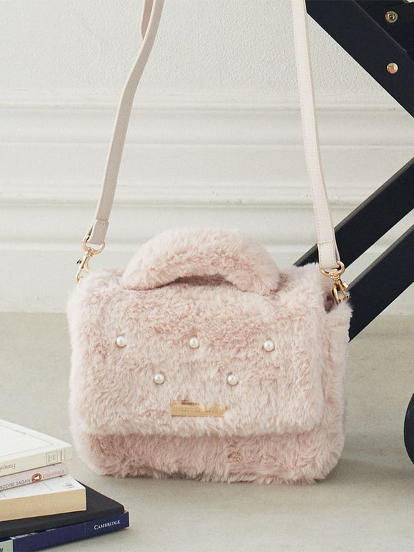 Maison De Fleur Furry Top Handle Bag
