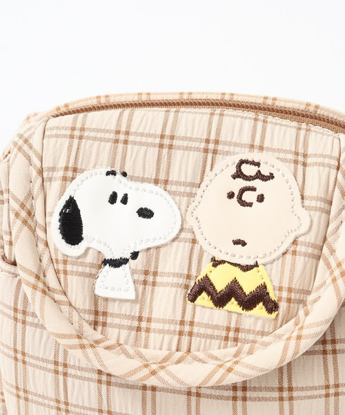 Peanuts Snoopy and Charlie Brown Plaid Mini Pouch