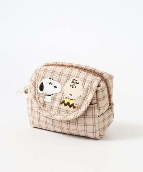 Peanuts Snoopy and Charlie Brown Plaid Mini Pouch
