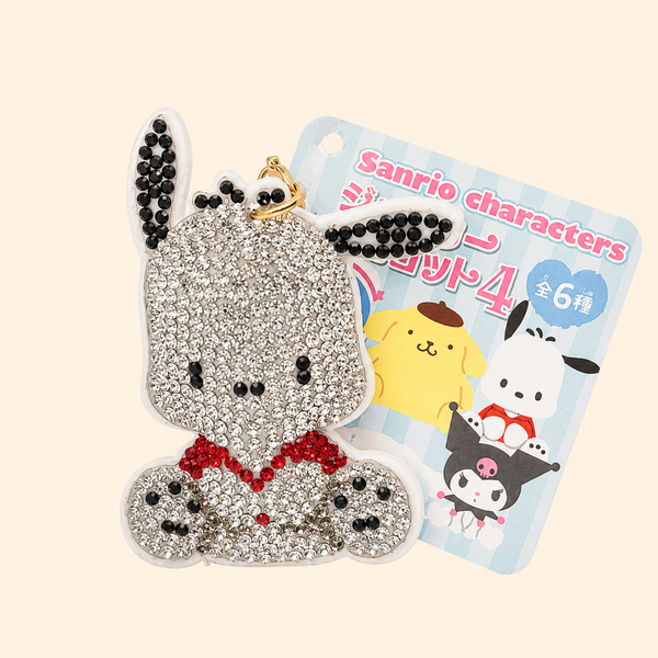Sanrio Pochacco Rhinestone Crystal Keychain