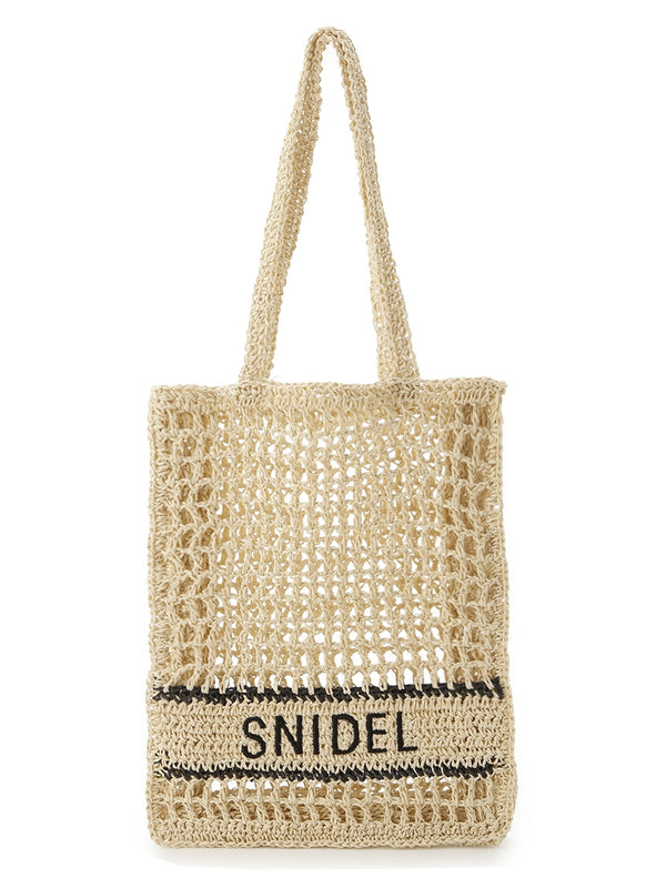 SNIDEL Crochet Raffia Tote Bag