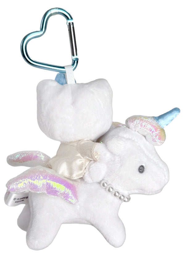 Hello Kitty Unicorn Pegasus Plush Carabiner Key Holder