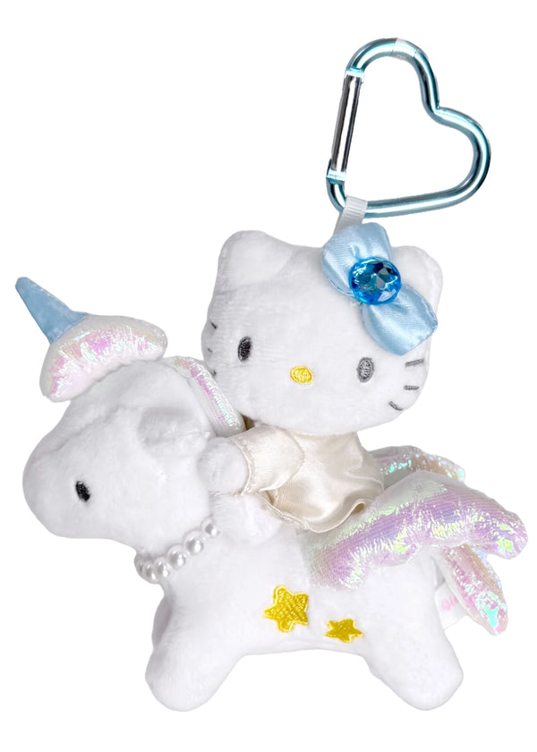 Hello Kitty Unicorn Pegasus Plush Carabiner Key Holder