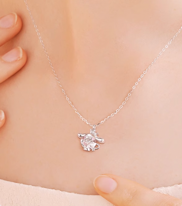 Cinnamoroll Crystal Teacup Necklace