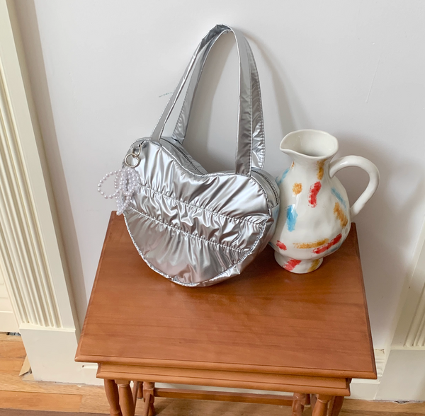 Metallic Heart Bag